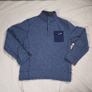 Woolrich 1/4 Snap Sweatshirt Mens XL Blue Pocket Pullover Sweater Gorpcore